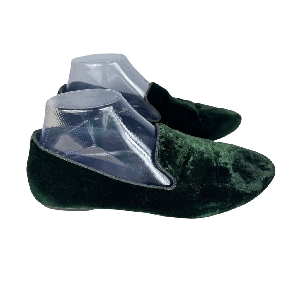 Birdies Forest Green Velvet Smoking Slipper Loafer Flats Womens Size 8.5 - Picture 2 of 7